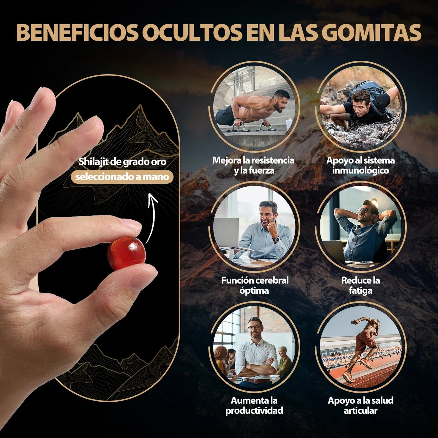 Shilajit® – Recupera tu energía y vitalidad masculina con solo 2 gomitas al día 🍃